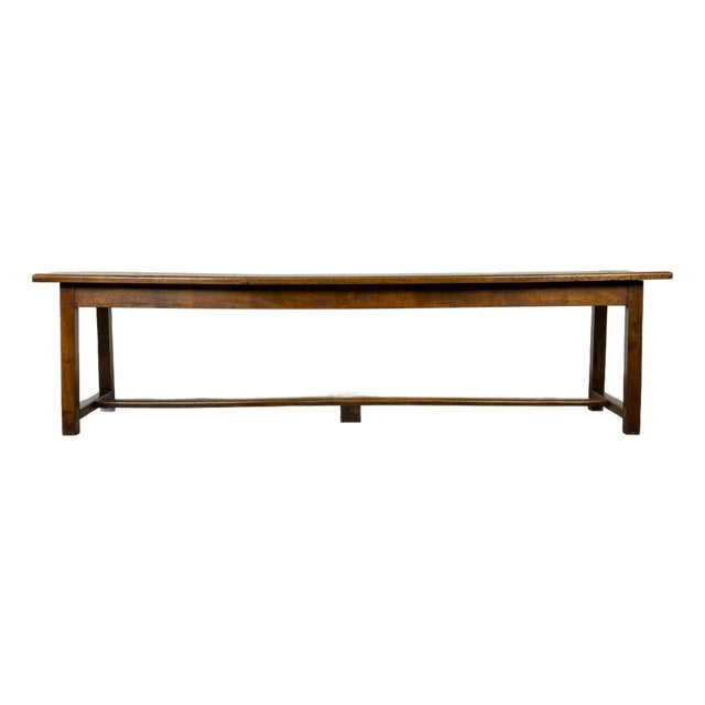 Early 19th Century French Provincial Walnut Farmhouse Refectory Table For Sale