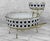 Mid-Century Black White Rattan Motif Glass Chip & Dip Serving Bowl Set For Sale - Image 6 of 9