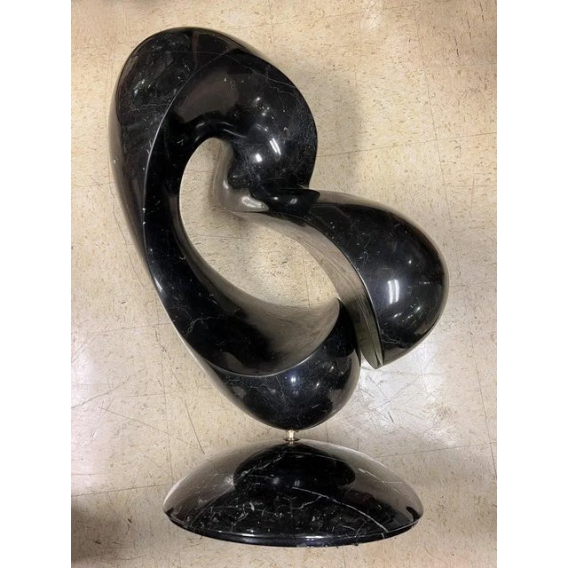Large Abstract Mid Century Black Marble Sculpture by Ellen Brenner Sorensen For Sale - Image 4 of 11