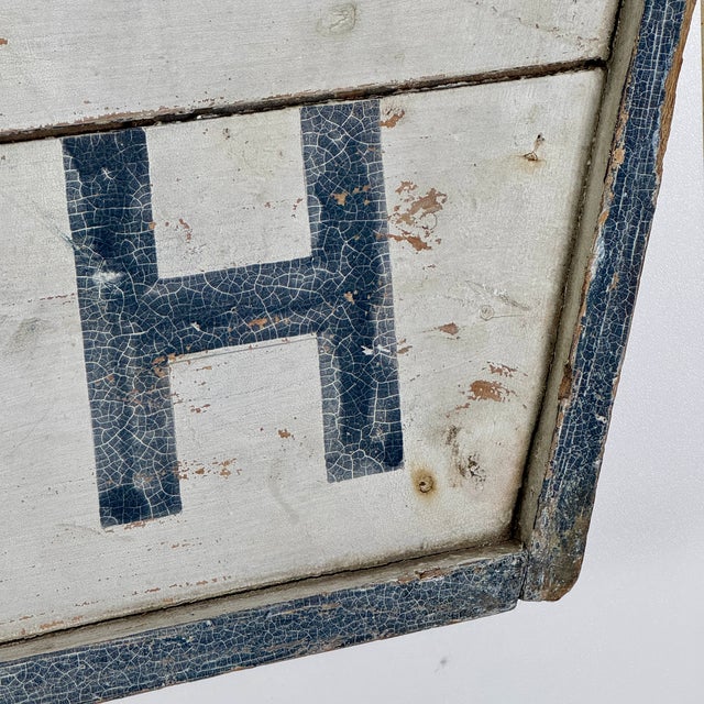 Black Majestic "Rooms With Bath" Large Vintage Painted Wood Tourist Sign in House Shape For Sale - Image 8 of 10