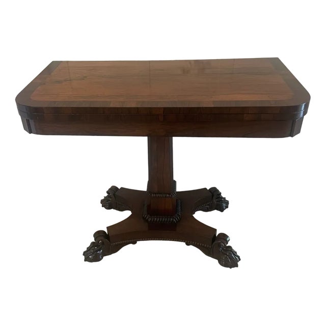 Antique William IV Rosewood Card/Side Table, 1835 For Sale