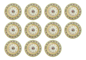 Heinrich & Co. Selb Floral Gold Encrusted Service Plates - Set of 11