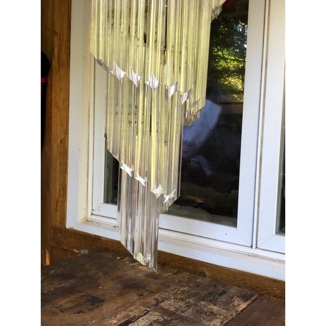 Transparent Vintage Spiral Murano Italian Glass Chandelier by Quattro Venini For Sale - Image 8 of 11