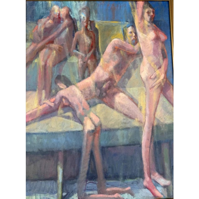 Nude, Figure Group Bathing, 2003, Oil Painting on Canvas For Sale - Image 9 of 13