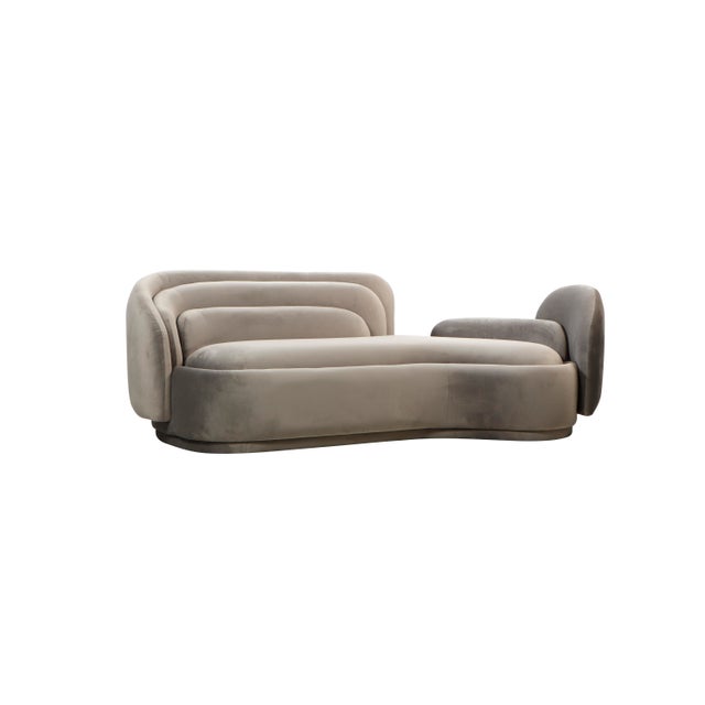 Upgrade your living space with the sleek and stylish Bernard Sofa. This curved gray velvet sofa comfortably sits 3 people,...