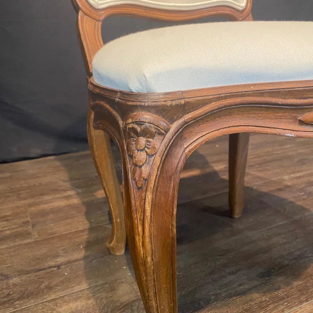 Antique French Louis XV Dining Chairs With New Upholstery -Set of 6 For Sale - Image 4 of 11