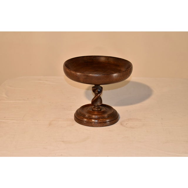Circa 1900 English Oak Turned Compote For Sale - Image 4 of 6