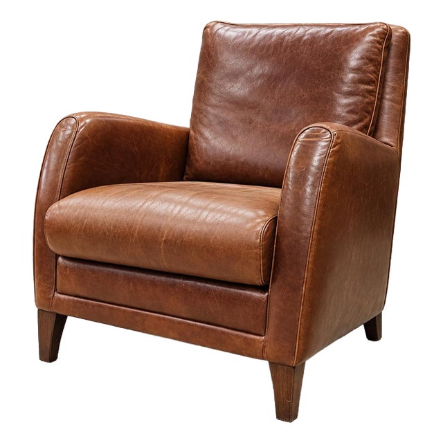 Cognac Brown Leather Club Chair from Atelier Matteo, Italy, 1970s For Sale
