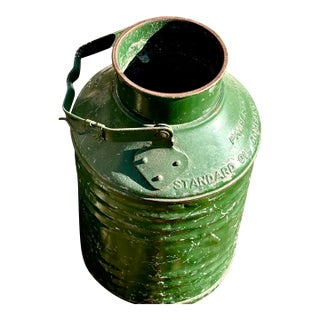 Vintage 5-Gallon Galvanized Steel Petroliana Can For Sale