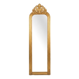 Tall French Gilt Wood Mirror For Sale