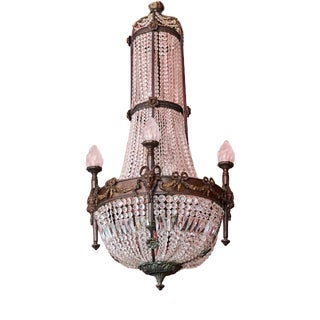 Large Antique Louis XVI Pear Chandelier For Sale
