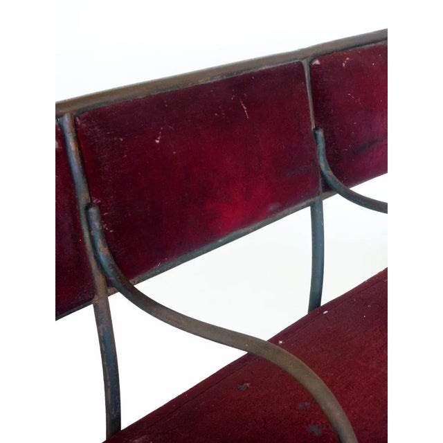 Antique Wrought Iron Theatre Sofa For Sale - Image 4 of 11
