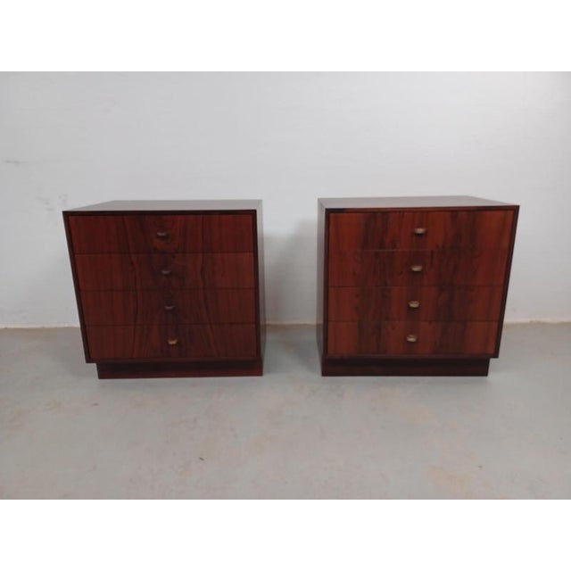 1960s Set of Two Danish Rosewood Nightstands or Chests of Drawers