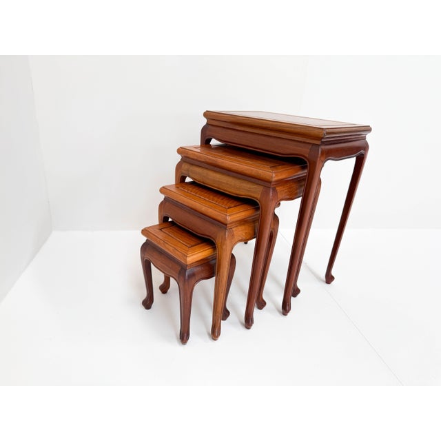 Wood Vintage Chinese Hardwood Nesting Tables, 1950s, Set of 4 For Sale - Image 7 of 14