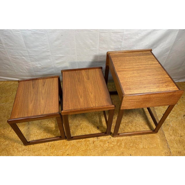 Brown Vintage British Teak Nest of Tables from G-Plan, 1960s, Set of 3 For Sale - Image 8 of 10