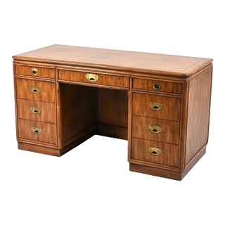 Mid-Century Drexel Burlwood Campaign Desk For Sale