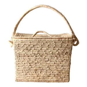 Vintage Woven Storage Basket Tote
