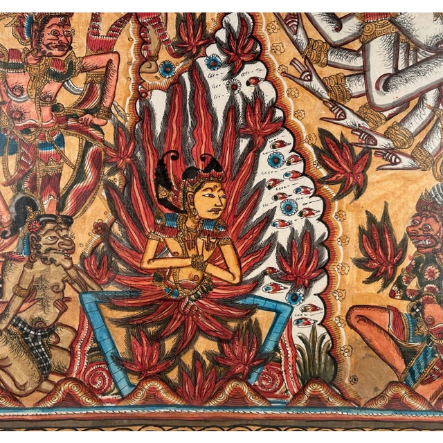 1940s Balinese Kamasan Painting, "Burning of the God of Love, Samaradahan", C. 1940 For Sale - Image 5 of 13