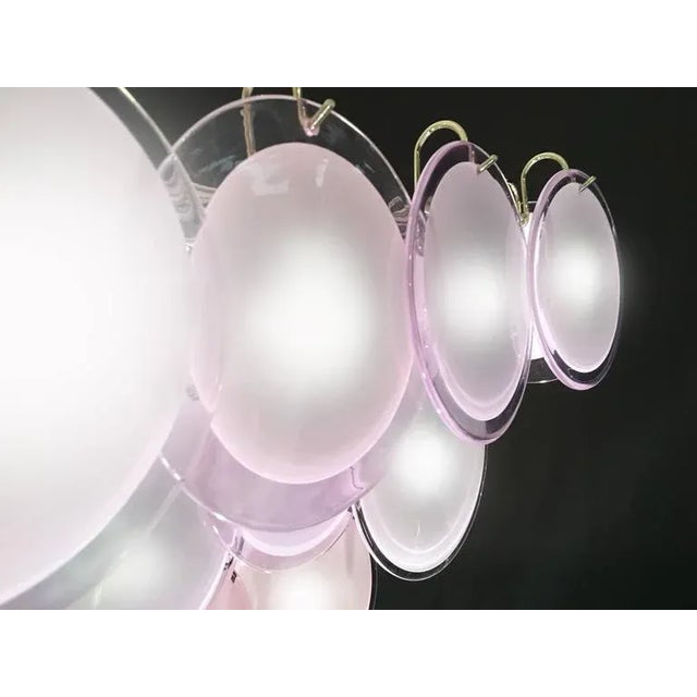 Pink Disc Murano Chandelier from Vistosi, 1970s For Sale - Image 8 of 10