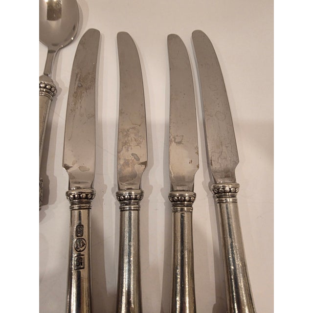 1990s Vagabond House Pewter and Stainless Flatware Medici Pattern 19 Pieces For Sale - Image 4 of 12