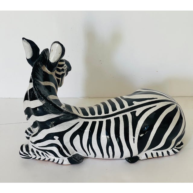 Vintage Italian Terracotta Zebra Sculpture For Sale - Image 4 of 6