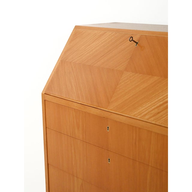 Scandinavian Secretary in Elm and Radish, 1950s For Sale - Image 6 of 10