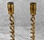 Antique Traditional Brass Twist Motif Candlestick Holders – A Pair For Sale - Image 4 of 9