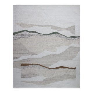Hand Knotted Borderless Modern Wool Rug. 09'01" X 11'09" For Sale