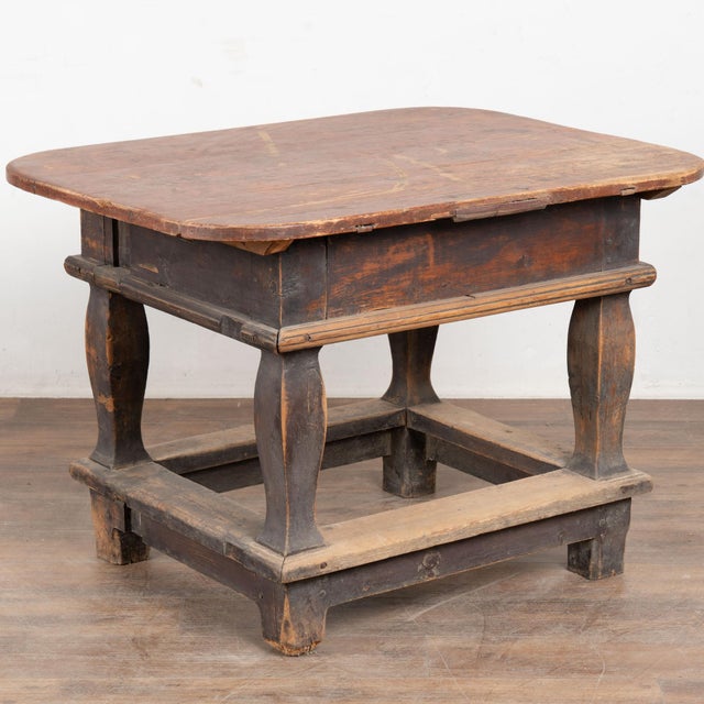19th Century Swedish Original Painted Pine Baroque Side Table With Drawer For Sale - Image 13 of 13