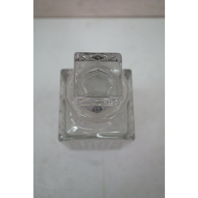 Fostoria Glass Company Vintage Fostoria Glass Geometric Square Liquor Bar Bottle Decanter For Sale - Image 4 of 15