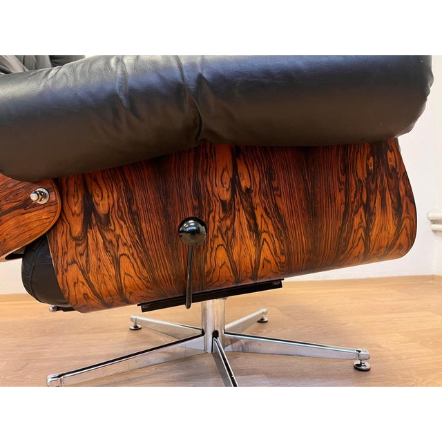 Rosewood and Bent Plywood Lounge Chair and Ottoman, 1960s, Set of 2 For Sale - Image 16 of 17