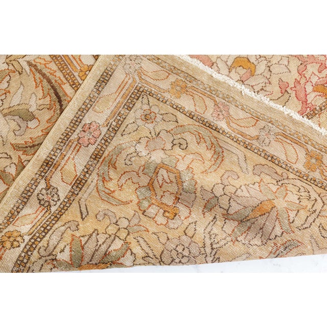 Indian Fine Antique Indian Amritsar Handwoven Wool Rug For Sale - Image 3 of 8