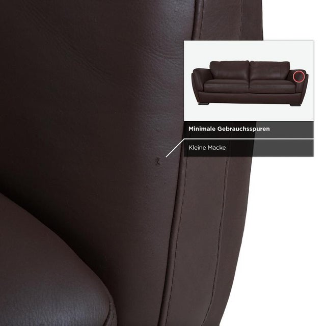 A399 3-Seater, 2-Seater and Lounge Chair in Dark Brown Leather from Natuzzi Editions, Set of 3 For Sale - Image 13 of 18