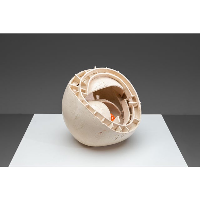 Shell Sculpture with Orange Core, 1970s, Ceramic For Sale - Image 6 of 17