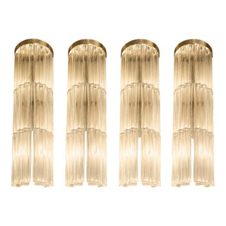 Modern Transparent “Tronchi” Wall Sconce Collection — Set of 4 For Sale