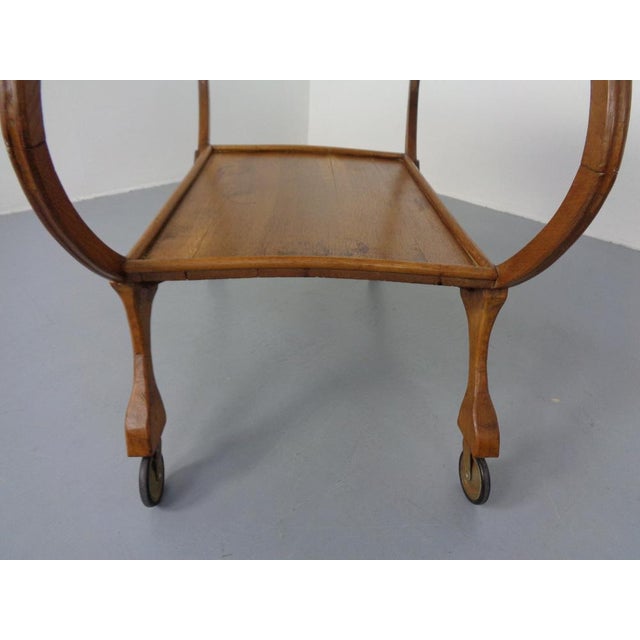 Mid-Century Oak Serving Cart, 1940s For Sale - Image 16 of 18