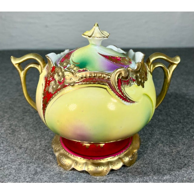 Late 19th Century Antique Porcelain Pedestal Sugar Bowl For Sale - Image 5 of 10