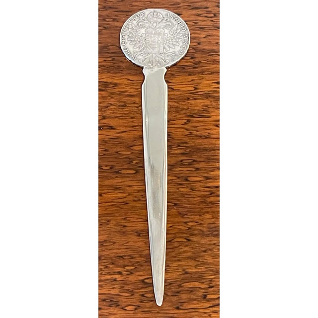 18th Century Maria Theresa Austria-Habsburg 1780 Silver Coin Letter Opener For Sale In West Palm - Image 6 of 10