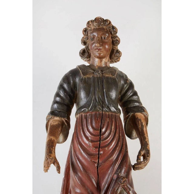 Early 18th Century Large, 18th Century, Painted Santos Figure, circa 1720 For Sale - Image 5 of 10