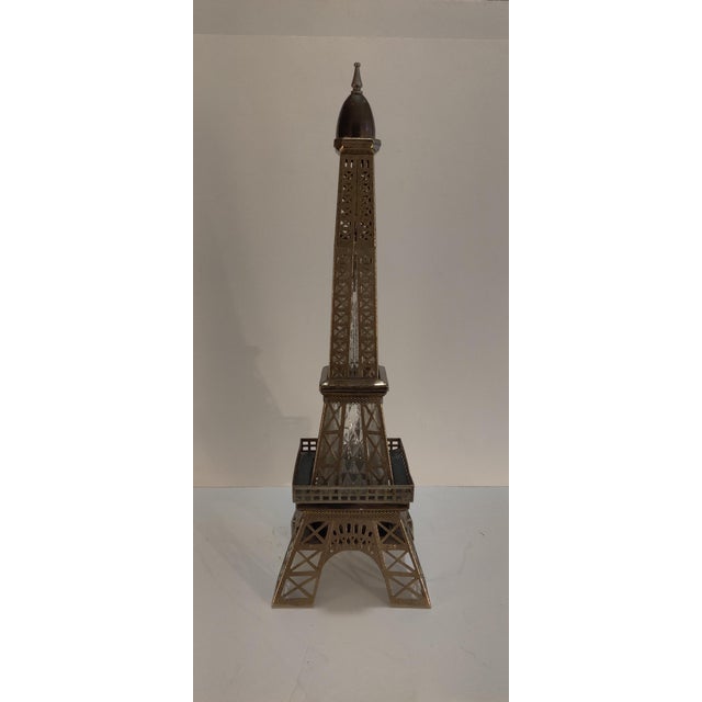 Metal Vintage Musical Eiffel Tower Liquor Decanter For Sale - Image 7 of 14