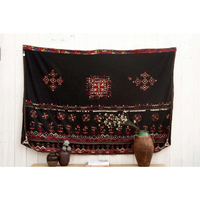 This fabulous antique Kohistani shawl whispers stories of the Mangal people, inhabiting the borderlands of eastern...