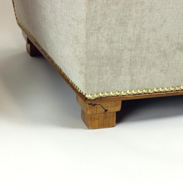 Vintage Art Deco Chairs in Walnut and Fabric, 1930s, Set of 2 For Sale - Image 17 of 18