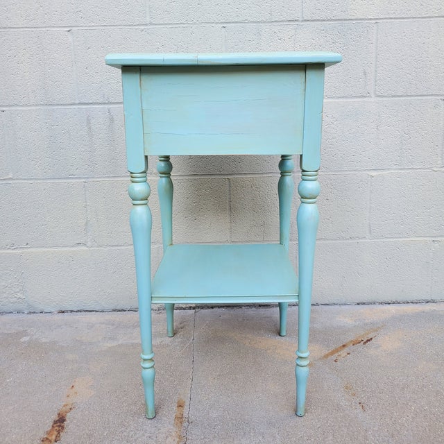 1950s 1950s Vintage Nightstand Painted Pale Blue For Sale - Image 5 of 12