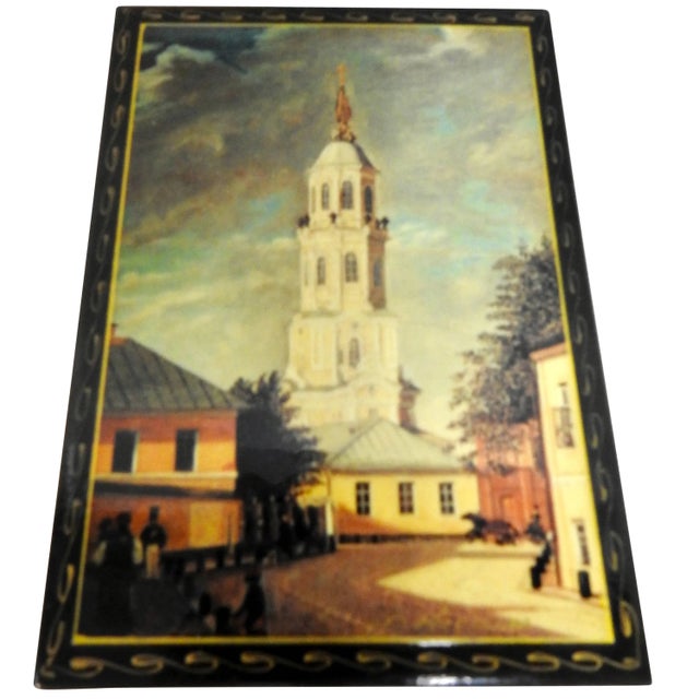 Cathedral at the Kremlin Russian Lacquer Box For Sale - Image 9 of 9