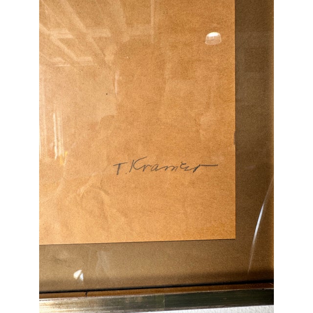 Vintage T. Kramer Mixed Media Geometric Collage Textile Wall Art Painting For Sale - Image 10 of 12