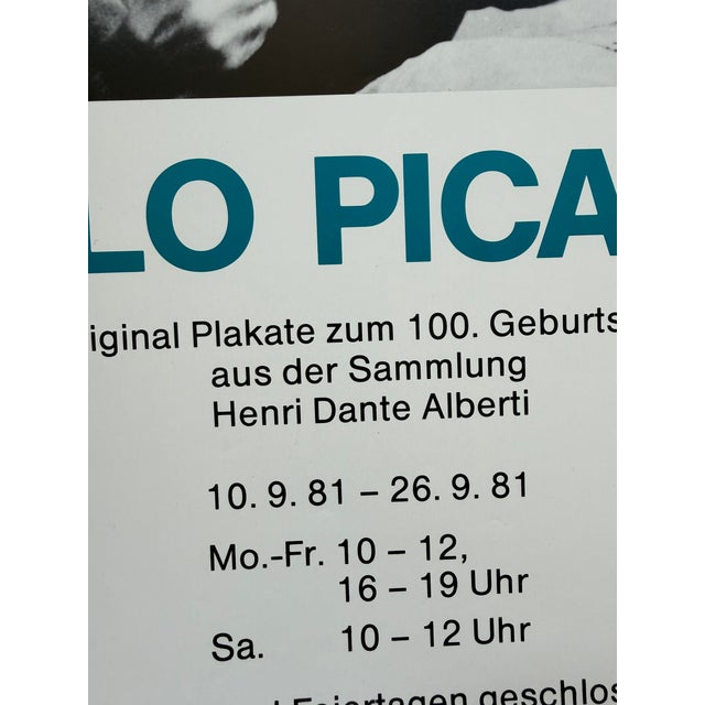 Pablo Picasso Pablo Picasso (1881–1973), Raiffeisen Galerie Reutte, 1981, Vintage Exhibition Poster, Printed in Germany For Sale - Image 4 of 9