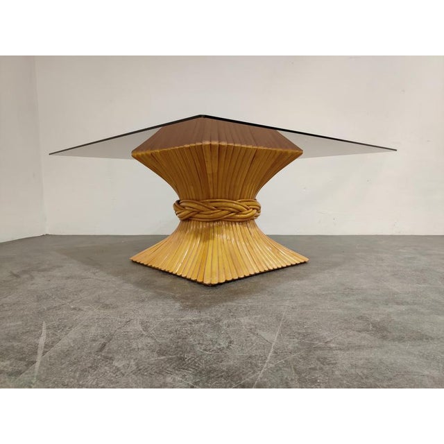 Hollywood Regency Bamboo Coffee Table from McGuire, 1980s For Sale - Image 3 of 11