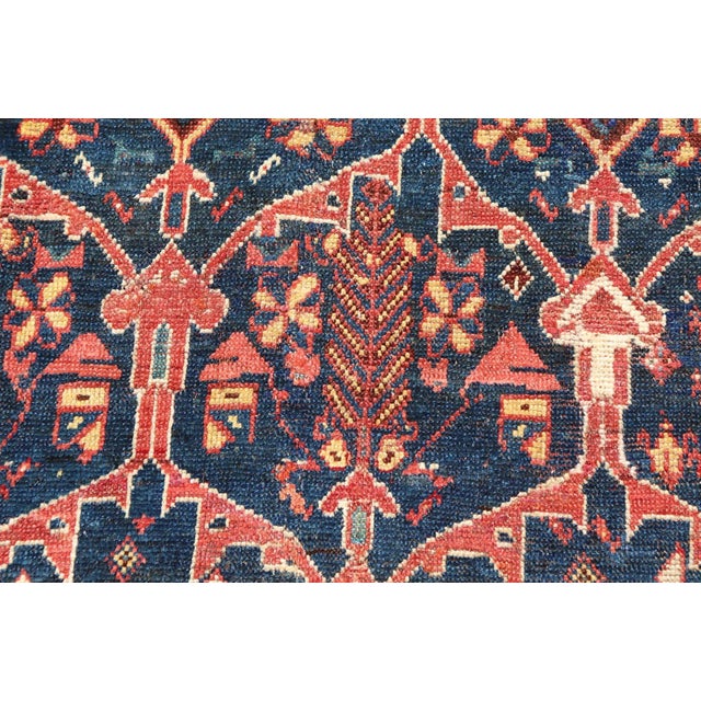 Cream Antique Persian Bakhitari Colorful Rug With All-Over Floral Medallion Design For Sale - Image 8 of 12