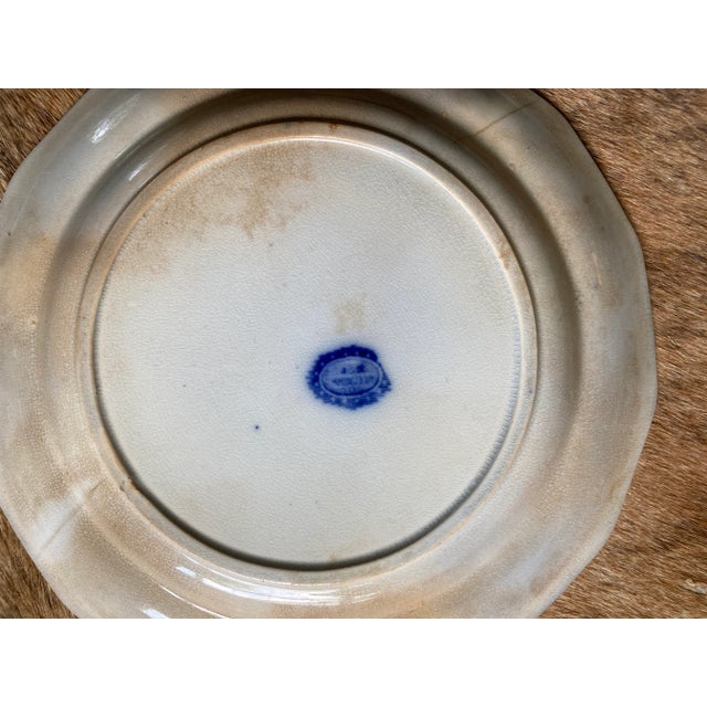 Late 19th Century Antique Flow Blue Dinner Plates- Set of 3 For Sale - Image 5 of 7