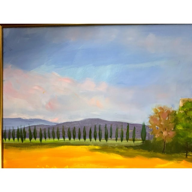 Late 20th Century Signed Original Oil Painting by Karen Reinhart (American, 1938-2023) Titled 'Tuscan Countryside' For Sale - Image 5 of 12